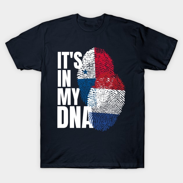 Panamanian And Netherlands Mix DNA Heritage Flag Gift T-Shirt by Just Rep It!!